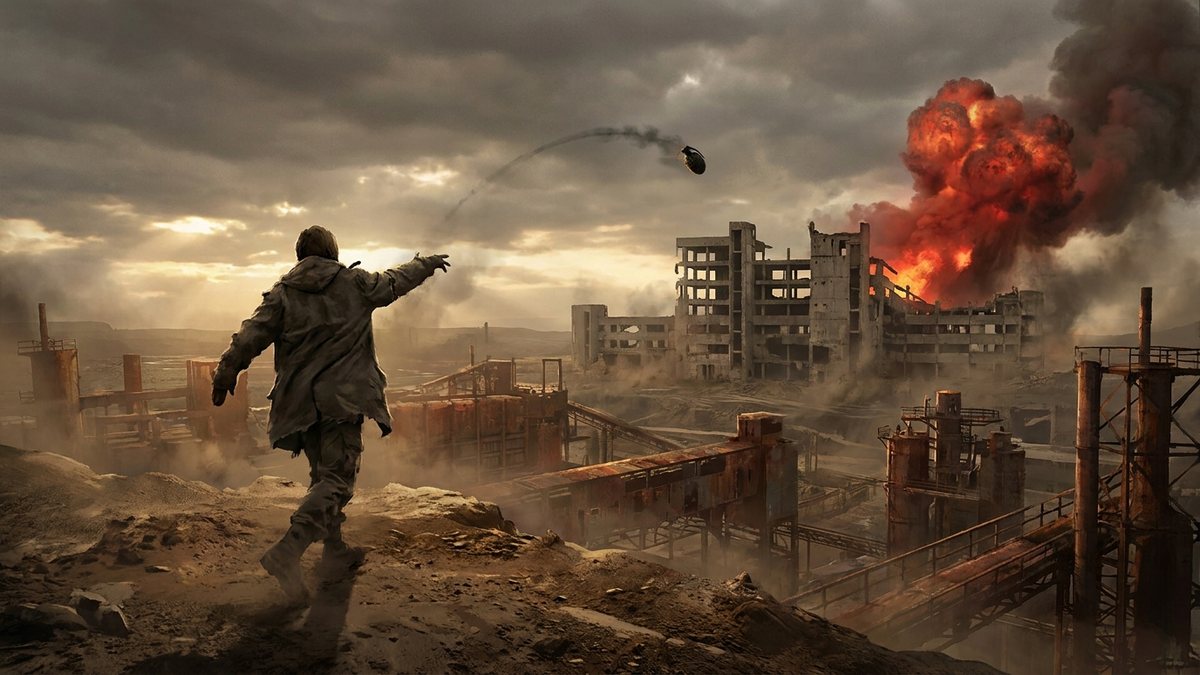 A player pulling the pin on a grenade in Rust